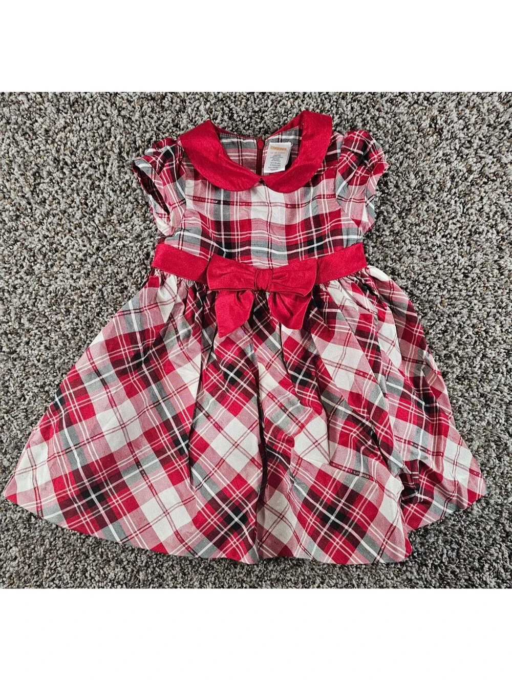Gymboree Baby Girls Sz 12-18M Formal Dress Red White Plaid Holiday